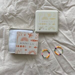 Anni Lu Maybe Baby beaded 18kt gold-plated hoop earrings